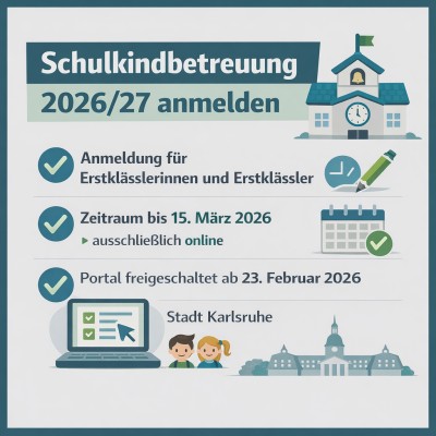 Karlsruhe: Anmeldung zur Schulkindbetreuung läuft bis 15. März